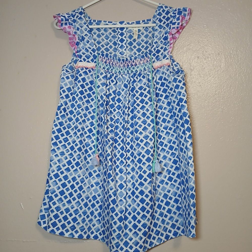 Matilda Jane Dress Girls Medium Tassel Colorful Cotton Boho Peasant‎